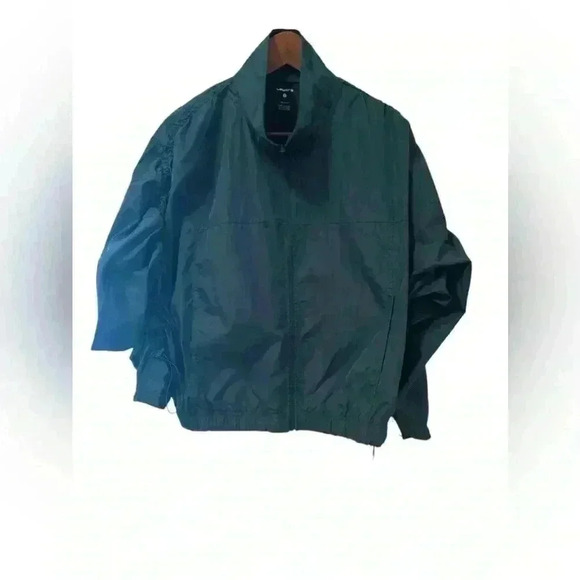 Layer 8 Cropped Forest Green Windbreaker / Jacket Women’s Size Large - Picture 2 of 4
